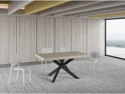 Mesa extensible 90x160/420 cm Volantis Premium cachemira patas antracita