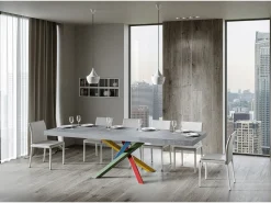 Mesa extensible 90x200/460 cm Volantis Premium Cemento estructura multicolor 4/B