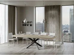 Mesa extensible 90x180/284 cm Volantis Premium cachemira patas antracita