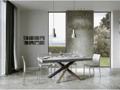 Mesa extensible 90x200/304 cm Volantis Premium Cemento estructura multicolor 4/C