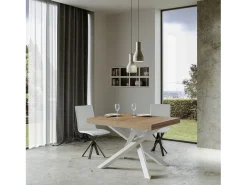 Mesa extensible 90x140/400 cm Volantis Premium Roble Natural estructura blanco