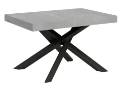 Mesa extensible 120/224x90 cm Volantis cemento patas antracita