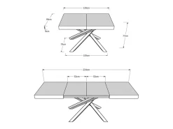 Mesa extensible 120/224x90 cm Volantis cemento patas antracita
