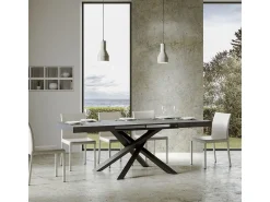 Mesa extensible 120/224x90 cm Volantis cemento patas antracita