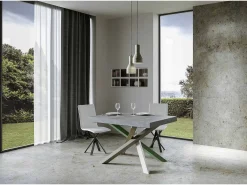 Mesa extensible 120/380x90 cm Volantis Premium patas hormigón multicolor 4/A