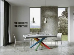 Mesa extensible 90x180/440 cm Volantis Premium Cemento estructura multicolor 4/B