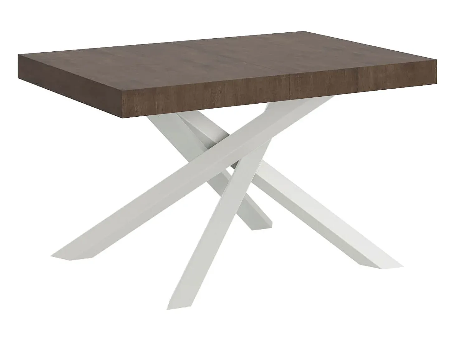 Mesa extensible 130/234x90 cm Volantis nogal patas blancas