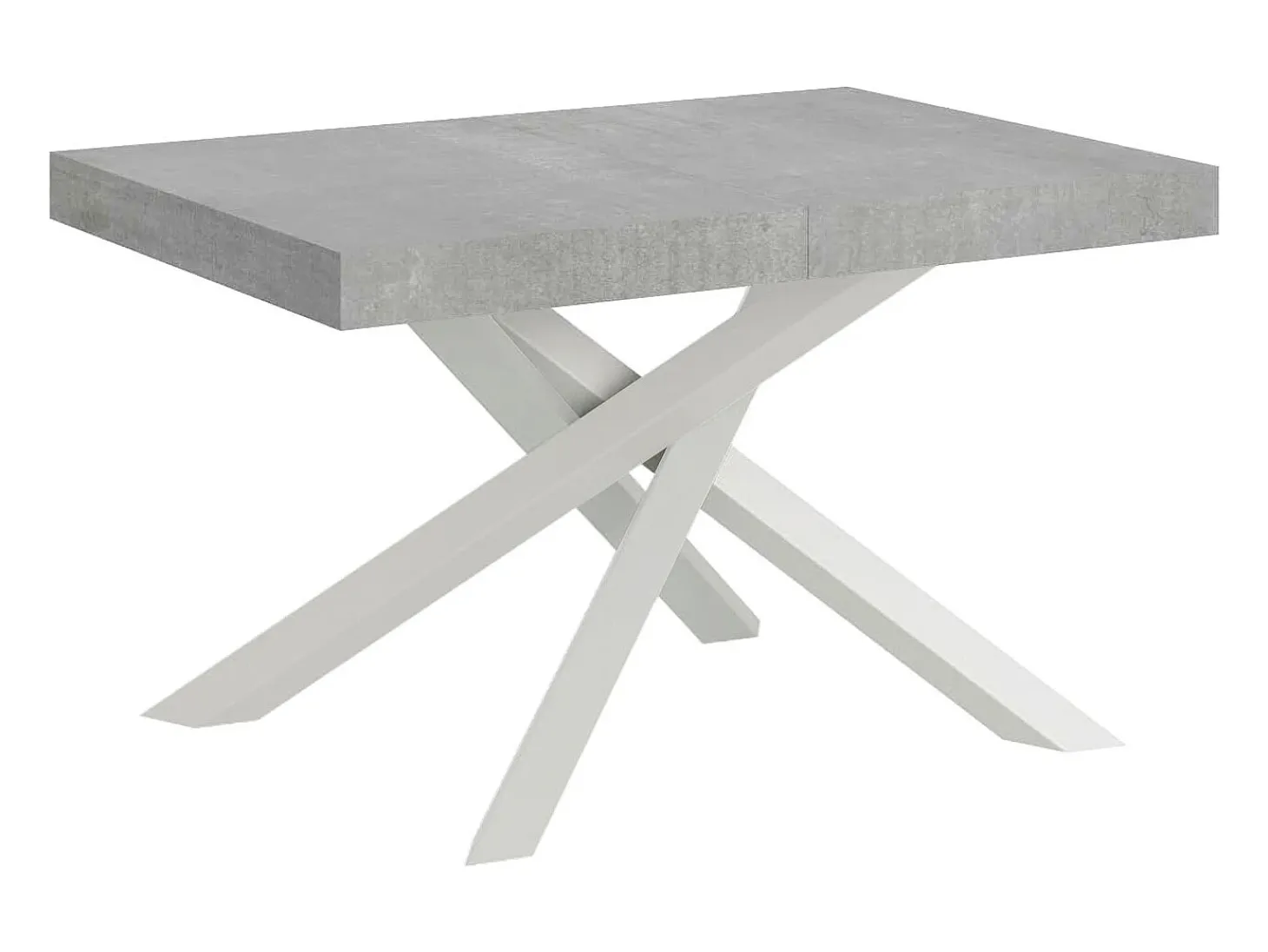 Mesa extensible 130/234x90 cm Volantis cemento patas blancas