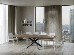 Mesa extensible 90x200/304 cm Volantis Premium gris paloma patas antracita