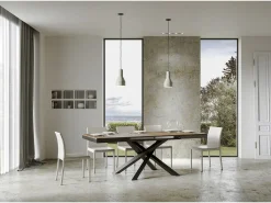 Mesa extensible 180/440x90 cm Volantis Evolution nogal estructura et patas antracita