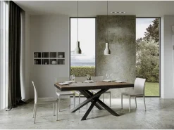 Mesa extensible 180/440x90 cm Volantis Evolution nogal estructura et patas antracita