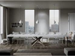 Mesa extensible 90x200/460 cm Volantis Premium Fresno Blanco estructura multicolor 4/C