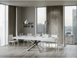 Mesa extensible 90x200/460 cm Volantis Premium Fresno Blanco estructura multicolor 4/C