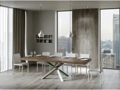 Mesa extensible 90x130/390 cm Volantis Premium Nogal estructura multicolor 4/A