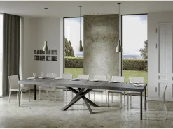Mesa extensible 90x180/440 cm Volantis Premium Cemento estructura Antracita