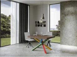 Mesa extensible 120/380x90 cm Volantis patas nogal multicolor 4/B