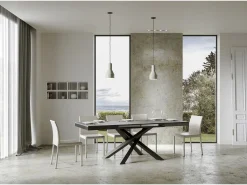 Mesa extensible 160/264x90 cm Volantis Evolution cemento estructura et patas antracita