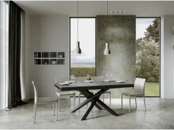 Mesa extensible 160/264x90 cm Volantis Evolution cemento estructura et patas antracita