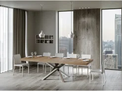 Mesa extensible 90x140/400 cm Volantis Premium Roble Natural estructura multicolor 4/C