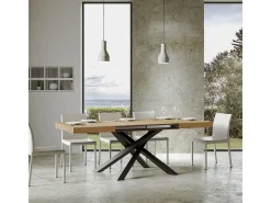 Mesa extensible 180/284x90 cm Volantis roble natural patas antracita