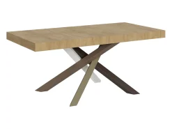 Mesa extensible 200/304x90 cm Volantis Premium roble natural patas multicolor 4/C