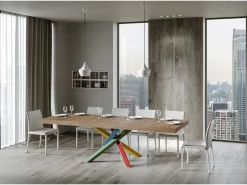 Mesa extensible 90x160/420 cm Volantis Premium Roble Natural estructura multicolor 4/B