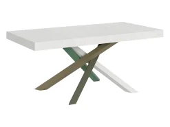 Mesa extensible 200/460x90 cm Volantis fresno blanco patas multicolor 4/A