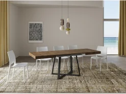 Mesa extensible 130/390x90 cm Zeplir nogal patas antracita