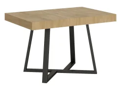Mesa extensible 120/204x80 cm Zeplir roble natural patas antracita