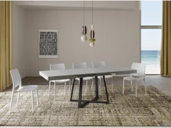 Mesa extensible 130/234x90 cm Zeplir cemento patas antracita