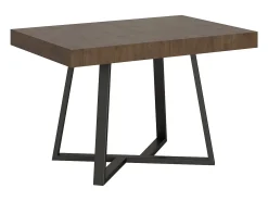 Mesa extensible 120/204x80 cm Zeplir nogal patas antracita