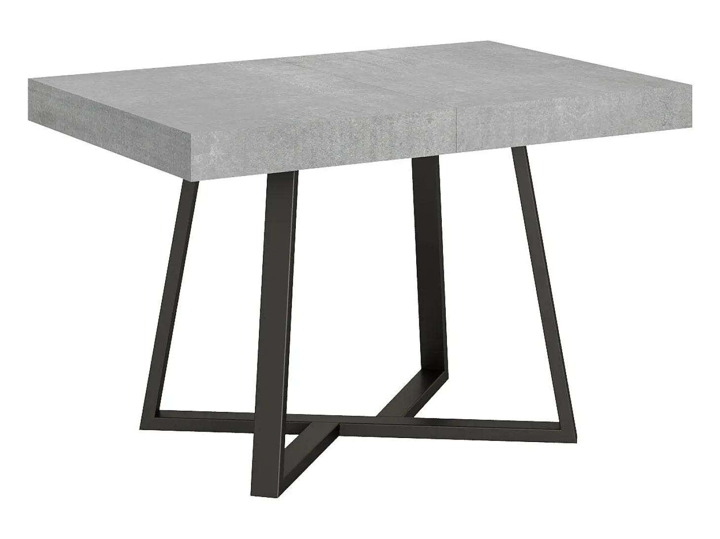 Mesa extensible 120/224x90 cm Zeplir cemento patas antracita