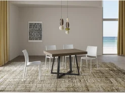 Mesa extensible 120/224x90 cm Zeplir gris paloma patas antracita