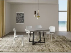 Mesa extensible 120/204x80 cm Zeplir cachemira patas antracita