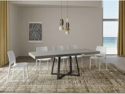 Mesa extensible 120/204x80 cm Zeplir cachemira patas antracita