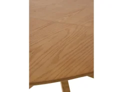 Mesa extensible 120/160x90 pie de roble con sobre de fresno