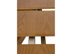 Mesa extensible 120/160x90 pie de roble con sobre de fresno