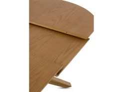 Mesa extensible 120/160x90 pie de roble con sobre de fresno