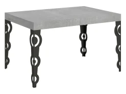 Mesa extensible 140/224x80cm Karamay cemento patas antracita