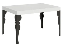 Mesa extensible 140/224x80cm Paxon fresno blanco patas antracita