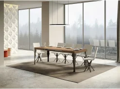 Mesa extensible 140/224x80cm Paxon roble natural patas antracita