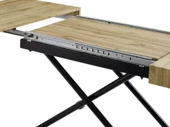 Mesa extensible y elevable 2 en 1 de MDF y acero - Natural y negro - MORIALA