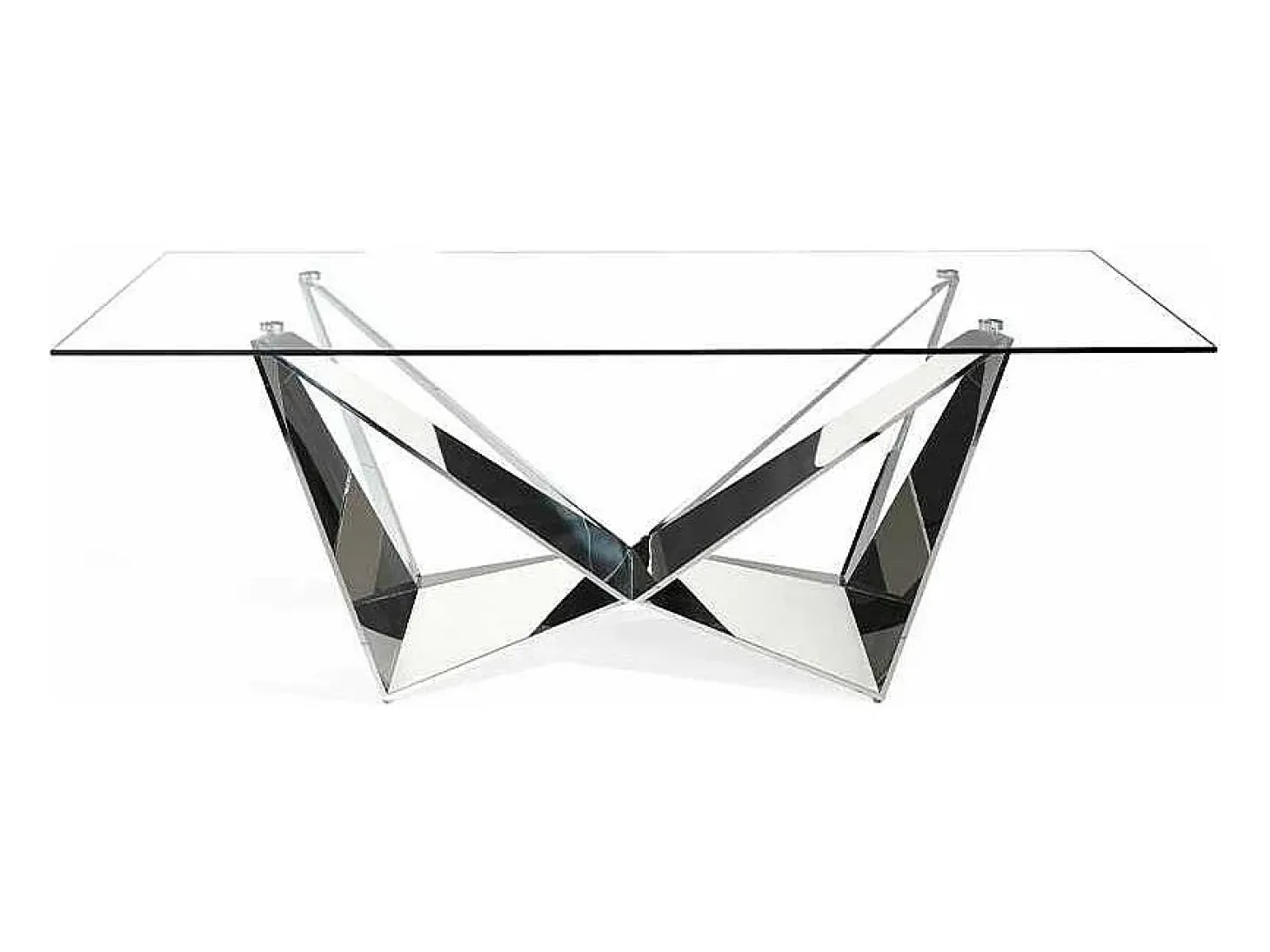 Mesa fija rectangular de vidrio templado Amparo, 220 x 100 x 77 cm (ancho x ancho x alto)