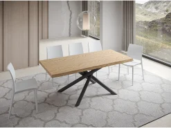Mesa fija 90x180 cm Vindral roble descortezado patas antracita