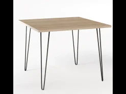 Mesa HAIRPIN 90 x 90 cm para cocina, salón, comedor Roble Sonoma