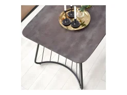 Mesa industrial de cristal y metal 180x90cm Invierno