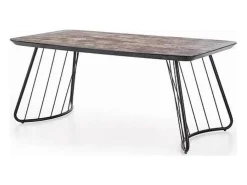 Mesa industrial de cristal y metal 180x90cm Invierno