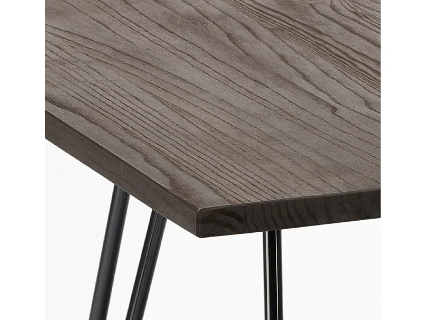 Mesa industrial de metal acero y madera 80x80 bar y casa Hammer - Nogal
