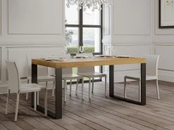 Mesa industrial Tiroz 160 cm roble claro y patas de metal antracita
