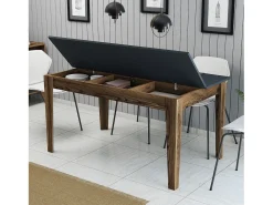 Mesa Kailua B100, Antracita|Nuez, 75x88x145cm, Aglomerado laminado